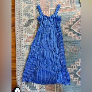 Madewell Bianca Blue and White Striped Midi Dress